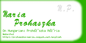 maria prohaszka business card